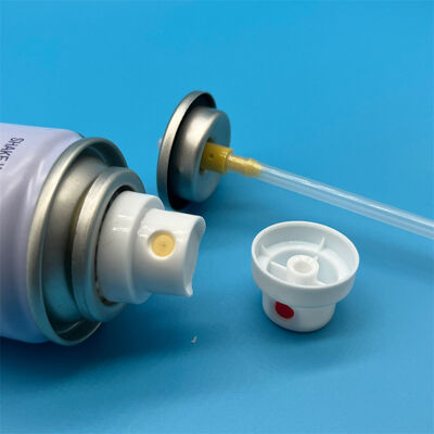 Precyzyjny zawór aerozolowy do suchego szamponu z ultrafińką dyszą mgły zapewniającą bezostatkową pracę i działanie w zakresie 360°