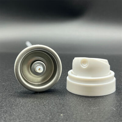 Jednocalowy zawór aerozolowy do suchego szamponu z systemem równomiernego rozprowadzania mgiełki