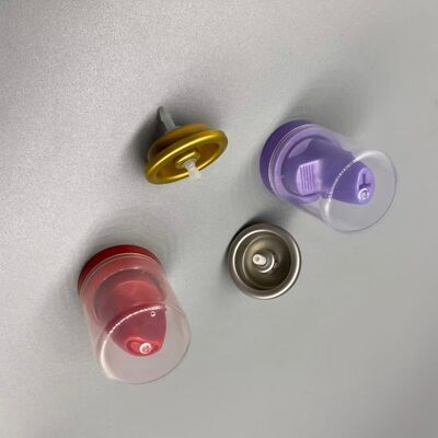Zawór dozujący aerozol klasy premium z miseczką o średnicy 25,4 mm, konfigurowalnym kolorem siłownika i sprężyną ze stali nierdzewnej do pianki do włosów