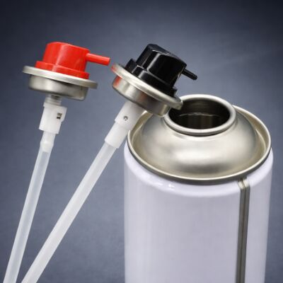 Jednocalowy metalowy zawór aerozolowy z blachy białej do natrysku wielopozycyjnego 360° w dowolnym kierunku